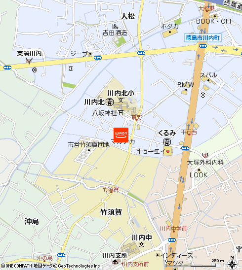マルナカ大松店付近の地図